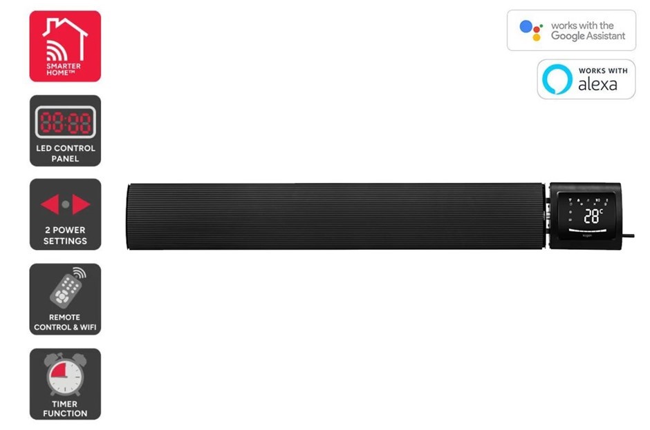 KOGAN Outdoor Electric Radiant Strip Heater, 2000W.