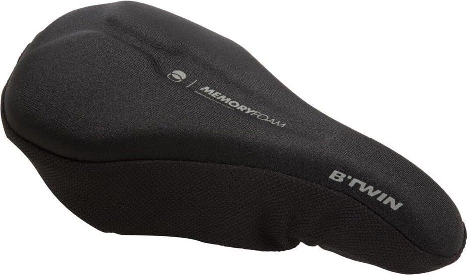 DECATHLON 500 Memory Foam Bike Saddle Cover (Medium) Unique Size Black.