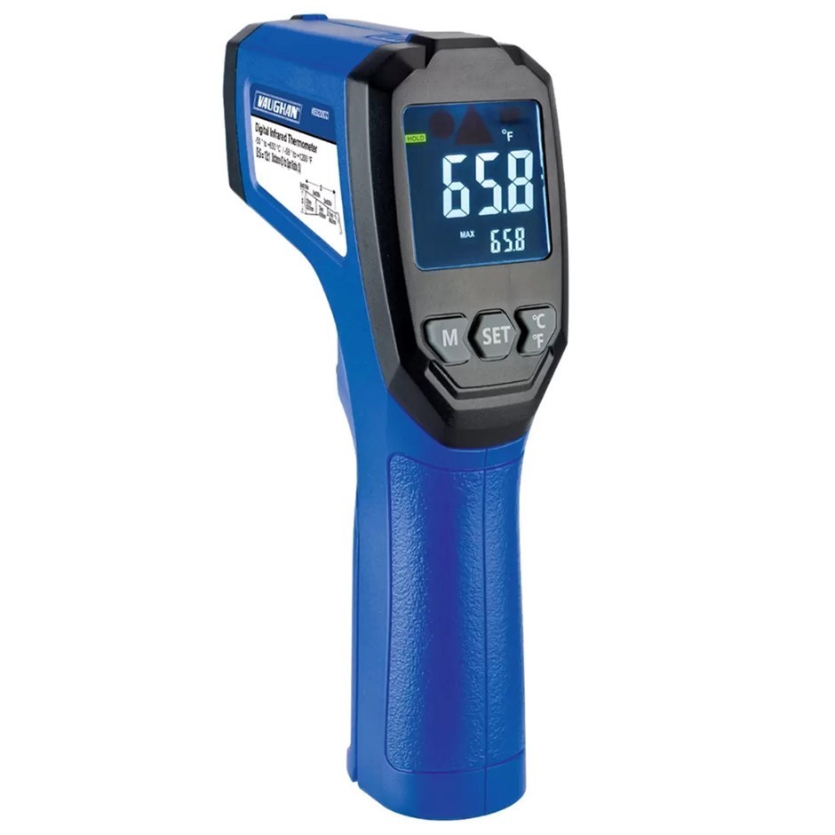 2 x VAUGHAN Digital Infrared Thermometer, Blue, Model 050208CCI. NB: Not in