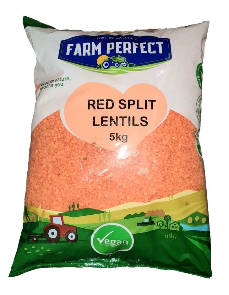 2 x Assorted FARM PERFECT Grain Packs, Incl: Red Split Lentils, 5kg & Urid