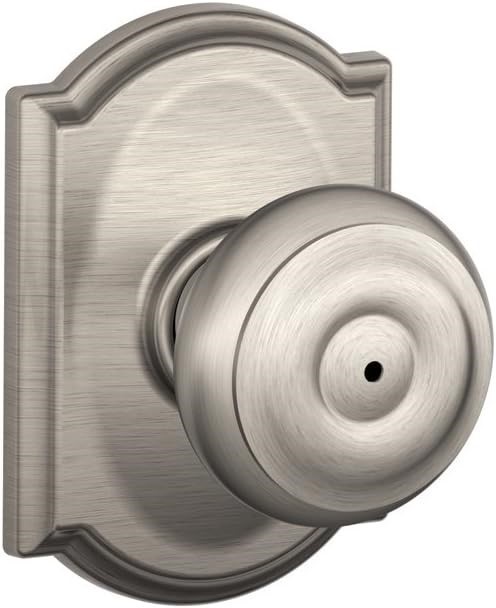 SCHLAGE F40 GEO 619 CAM Camelot Collection Georgian Privacy Knob, Satin Nic