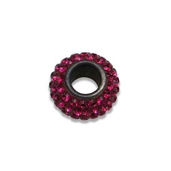 Dark Pink Spinner Pendant Featuring 80+ Crystals - FITS PANDORA BRACELET