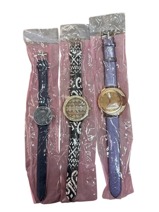 3 x ASSORTED Women Fashion Watch - Navy, Black/White, Purple