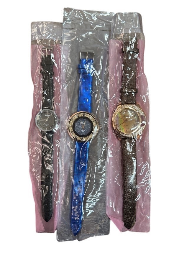 3 x ASSORTED Women Fashion Watch - Black, Royal Blue, Brown