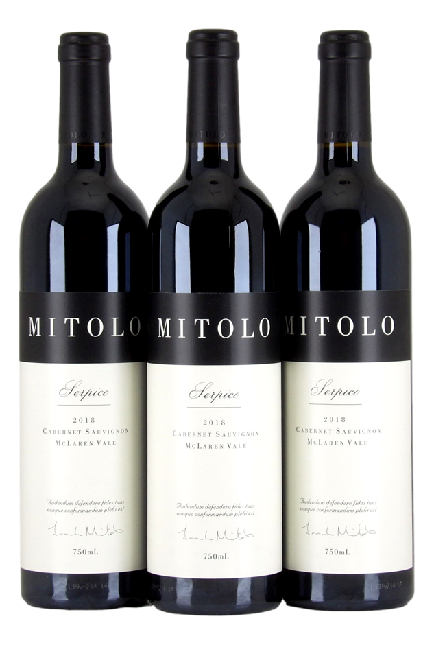 Mitolo Wines Serpico Cab Sauv 2018 (3x 750mL), McLaren Vale. 5* Prov