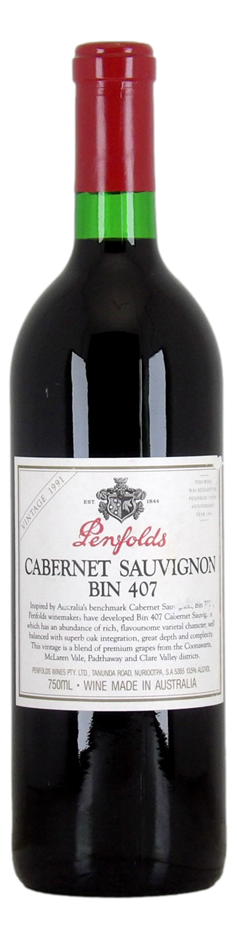 PENFOLDS Bin 407 1991 (1x 750mL), South Australia. 5* Prov