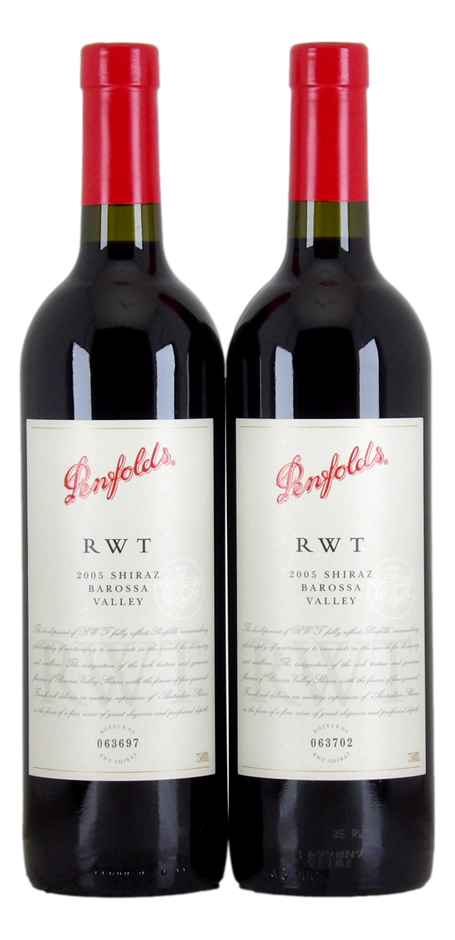 PENFOLDS RWT Shiraz 2005 (2x 750mL), Barossa Valley. 5* Prov