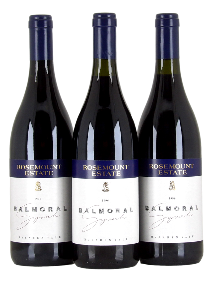 Rosemount Estate Balmoral Syrah 1996 (3x 750mL), McLaren Vale. 5* Prov