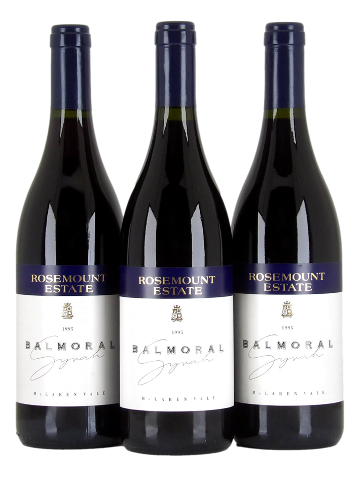 ROSEMOUNT ESTATE Balmoral Syrah 1995 (3x 750mL), McLaren Vale. 5* Prov