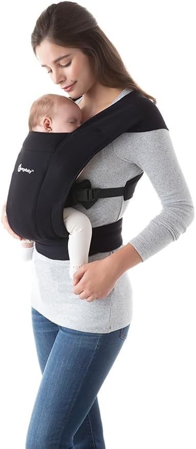 ERGOBABY Embrace Newborn Baby Carrier, Pure Black.