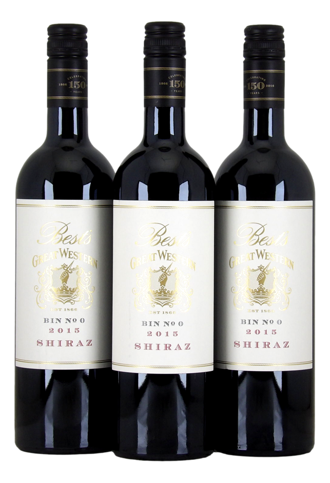 Best's Great Western Bin 0 Shiraz 2015 (3x 750mL), Great Western