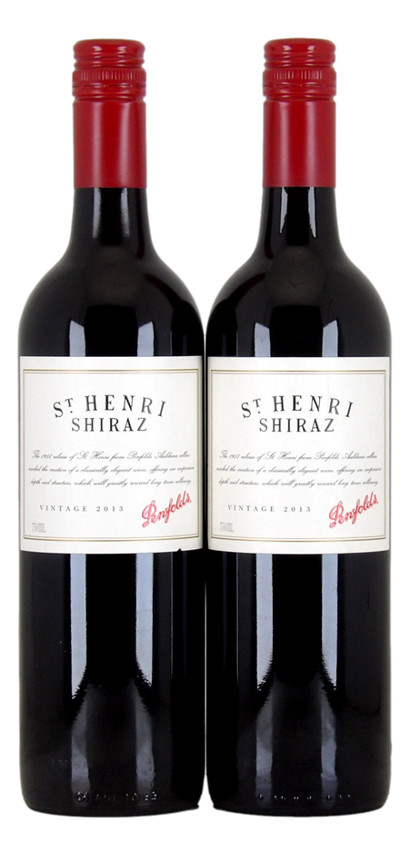 Penfolds St Henri Shiraz 2013 (2x 750mL), SA. Screwcap closure.
