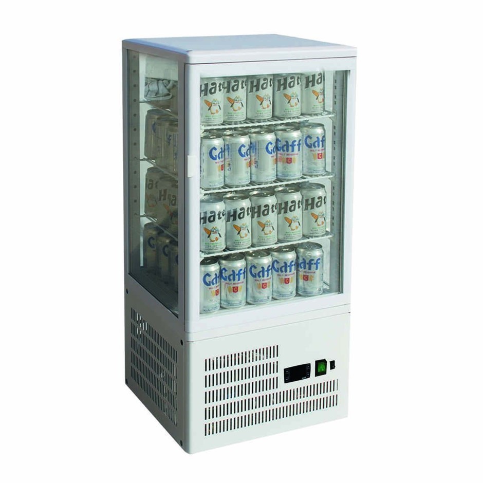 78L Four Sided White Colourbond Countertop Display Fridge