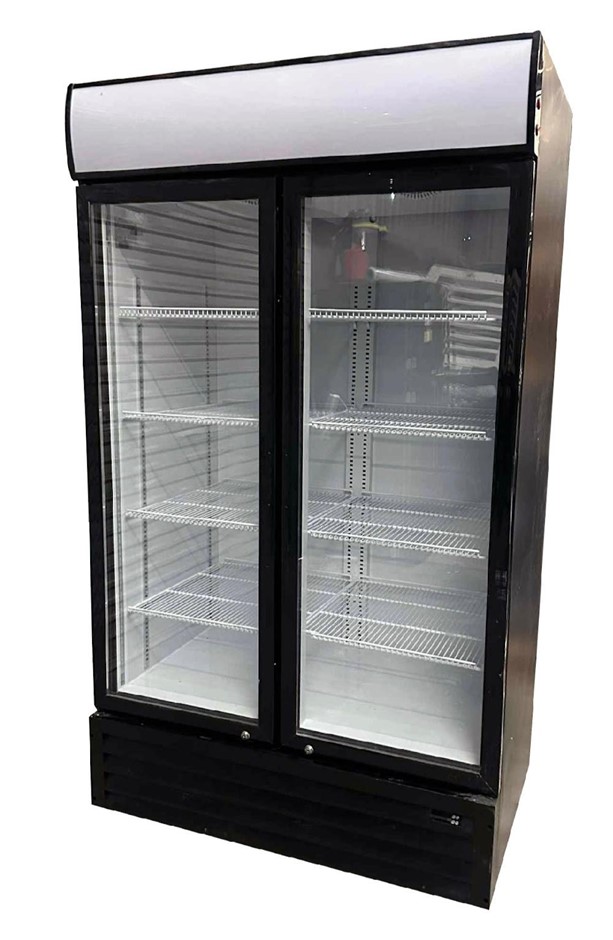 GLASS 2 DOOR UPRIGHT DISPLAY FRIDGE ON WHEELS Auction (0011-5061553 ...