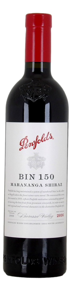 Penfolds Bin 150 Marananga Shiraz 2016 (1x 750mL) Cork closure.