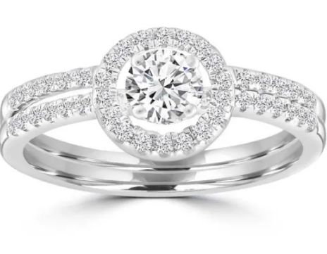 9K WHITE GOLD 0.60CT HI I1 DIAMOND RING ENHANC SET