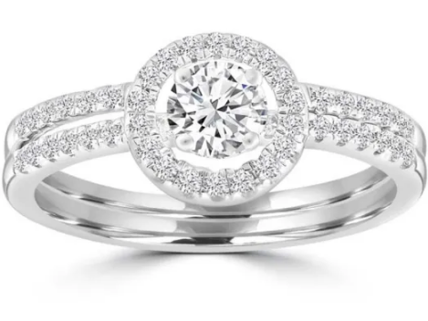 9K WHITE GOLD 0.60CT HI I1 DIAMOND RING ENHANC SET