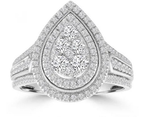 DSO 18K WHITE GOLD 1.00CT HI I1 DIAMOND RING