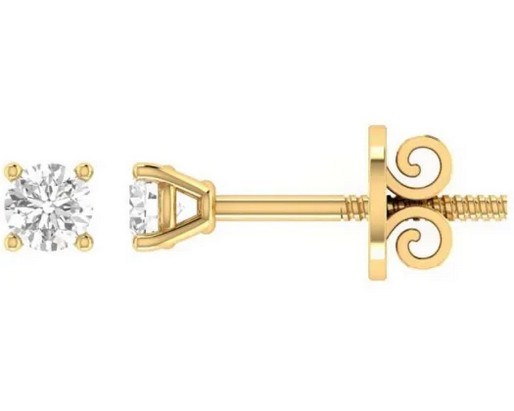18K Yellow Gold 0.75CT GH I1 DIAMOND 4 CLAW STUDS