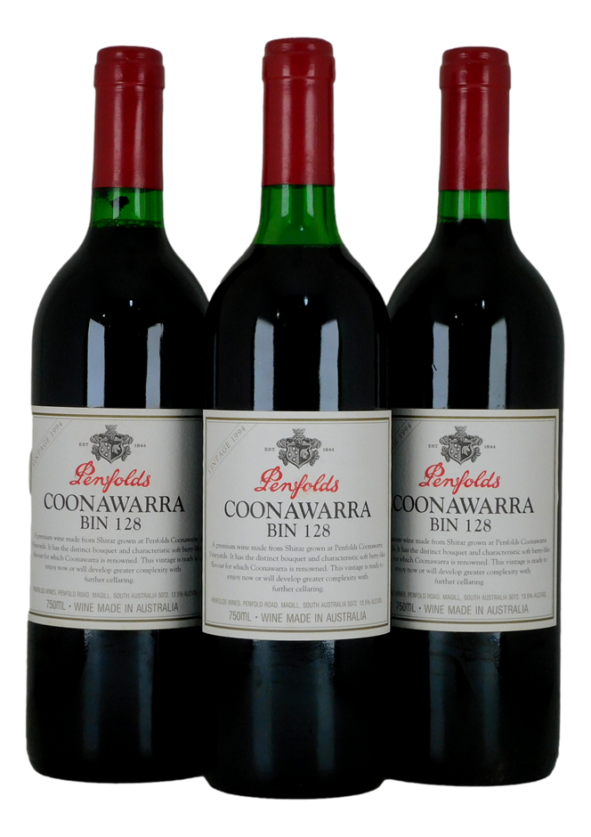 Penfolds `Bin 128` Shiraz 1994 (3x 750mL), SA.