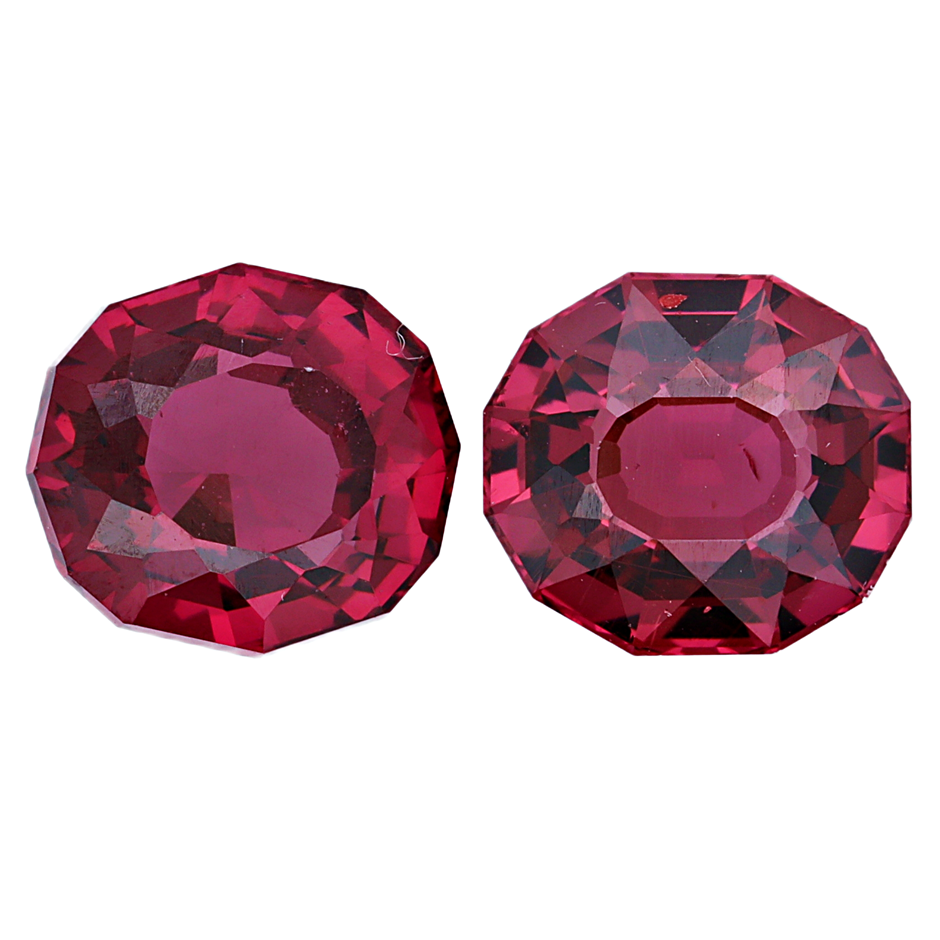 4.23 Carats Reddish Pink Garnet Pair