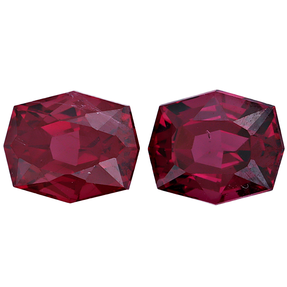 3.95 Carats Reddish Pink Garnet Pair