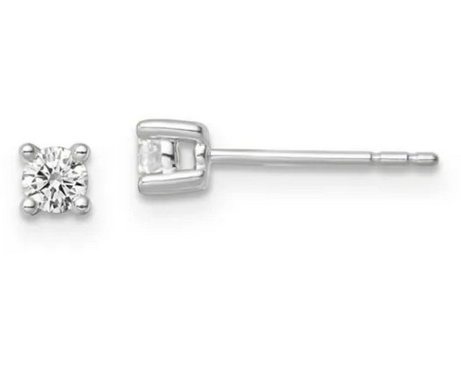 9K WHITE GOLD 0.26ct F VS LAB DIAMOND RBC 4 CLAW STUDS