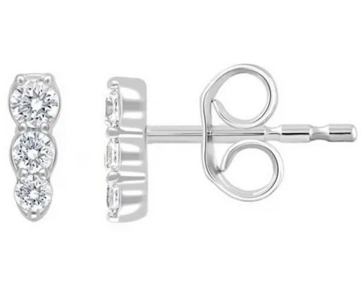 9K WHITE GOLD 0.16ct F VS LAB DIAMOND STUD EARRING