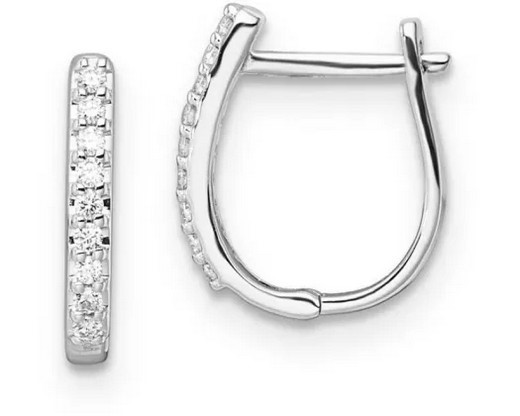 9K WHITE GOLD 0.10ct F VS LAB DIAMOND HUGGIE