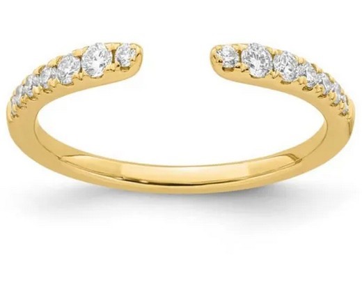 9K YELLOW GOLD 0.24ct F VS LAB DIAMOND OPEN RING
