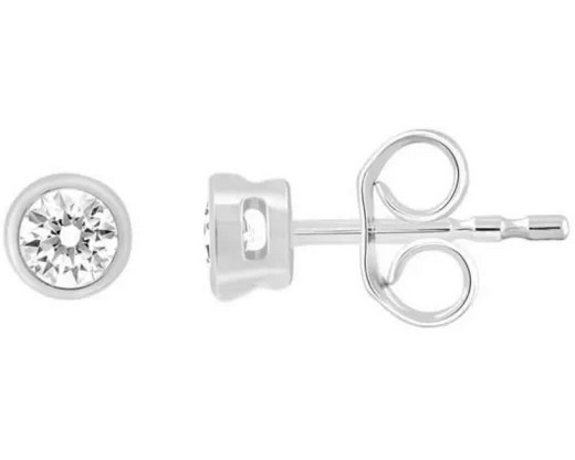 9K WHITE GOLD 0.20ct F VS ROUND LAB DIAMOND STUD EARRING S