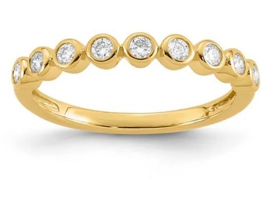 9K YELLOW GOLD 0.25ct F VS LAB DIAMOND BAND RING