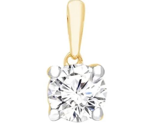 18K Yellow Gold 0.50CT GH I1 DIAMOND BEZEL SET PENDANT