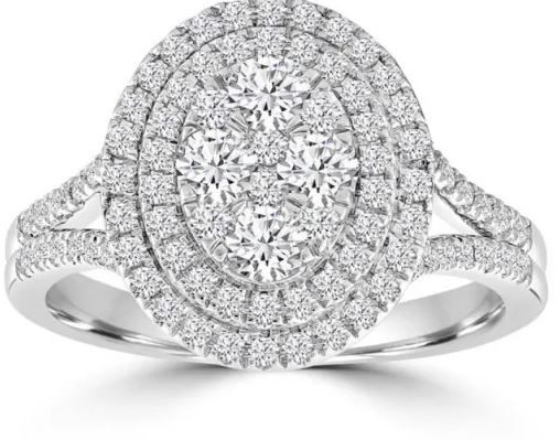 18K WHITE GOLD 1CT HI I1 DIAMOND RING