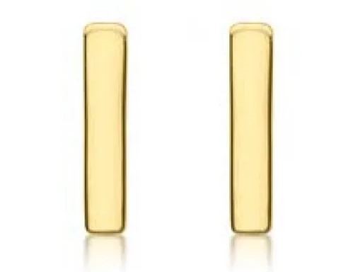 9K Yellow Gold MINI INITIAL 'I' STUD EARRINGS