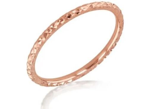 9K ROSE GOLD SOLID DIAMOND CUT STACKER RING