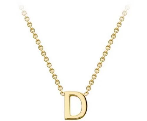 #1 9K YELLOW GOLD INITIAL 'D' NECKLACE 38+5cm