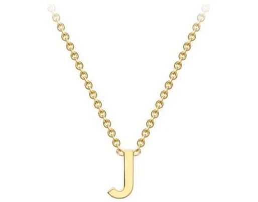#1 9K YELLOW GOLD INITIAL 'J' NECKLACE 38+5cm