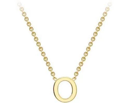 #1 9K YELLOW GOLD INITIAL 'O' NECKLACE 38+5cm