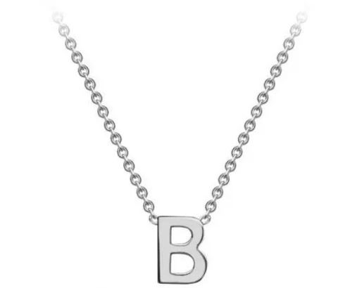#1 9k White Gold Initial 'B' Necklace 38+5cm