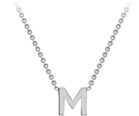 #1 9k White Gold Initial 'M' Necklace 38+5cm