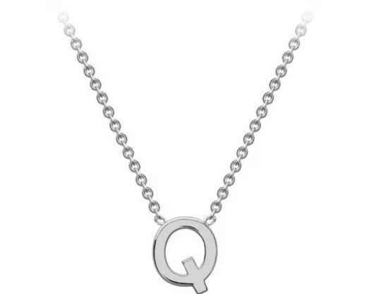 #1 9K WHITE GOLD INITIAL 'Q' NECKLACE 38+5cm