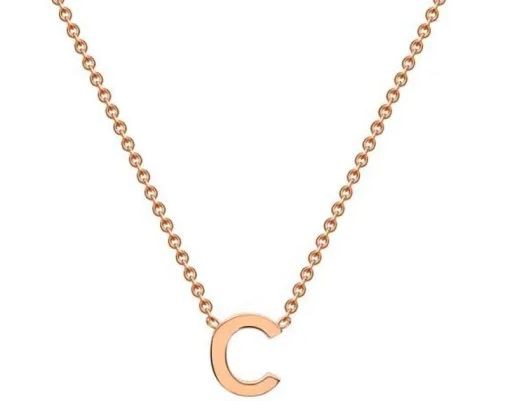 #1A 9K ROSE GOLD INITIAL 'C' NECKLACE 38+5cm