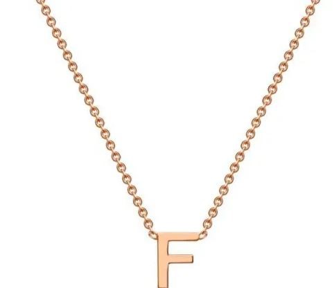 #1A 9K ROSE GOLD INITIAL 'F' NECKLACE 38+5cm