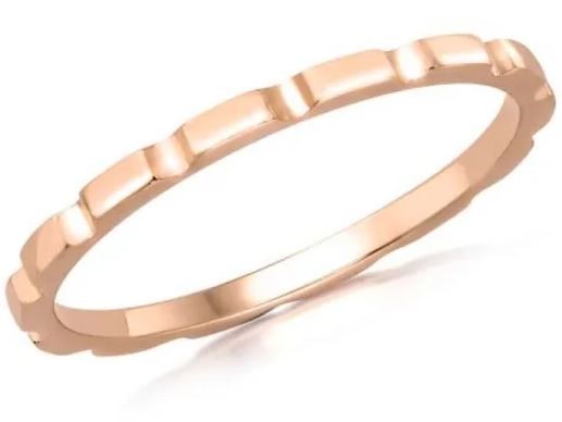 9k Rose Gold Brick Stacker Band