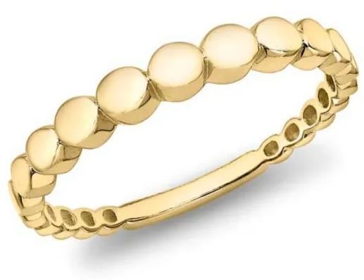 9k Yellow Gold Solid Graduated Circle Rng