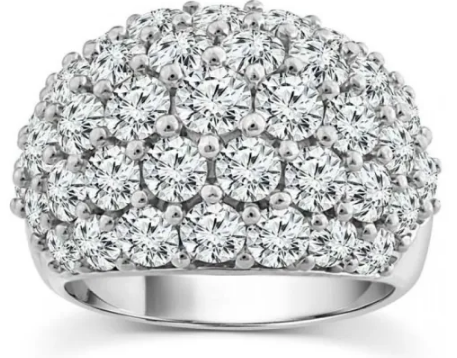 18K WHITE GOLD 4.70ct F VS2 LAB GROWN DIAMOND FASHION RING