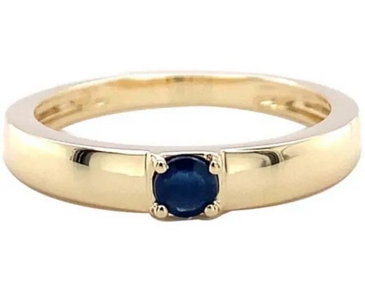 9K Yellow Gold BRACELETUE SAPPHIRE RING