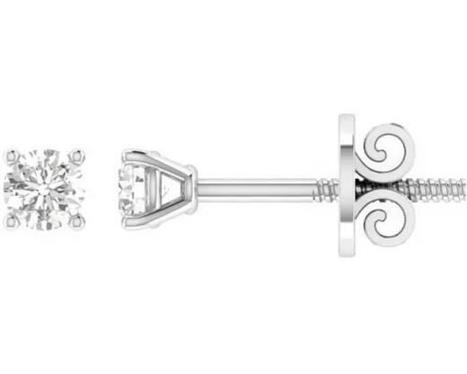 18K WHITE GOLD 0.40CT GH I1 DIAMOND 4 CLAW STUDS