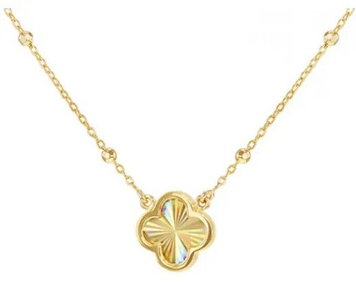 9K YELLOW GOLD RAINBOW HEART NECKLACE 40-45cm